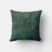 緑、青及び金ゴールドの水彩画 クッション (裏面)