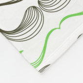 緑、青及び黒い髭のデザイン フリースブランケット (角)