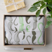 緑、青及び黒い髭のデザイン 薄葉紙 (ギフト)