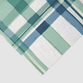 緑、青、および白のプレイドデコページ紙 薄葉紙 (詳細)