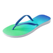 緑、青、ターコイズクール水グラデーション ビーチサンダル (アングル)