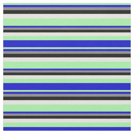 緑、青、灰色、黒、淡黄色のパターン ファブリック (クローズアップ)