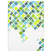 緑、青、白く幾何学的なパターン クリップボード (裏面)