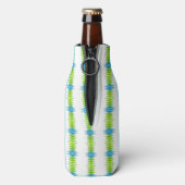 緑、青、白のモノグラファンキームストライプ ボトルクーラー (ボトル裏面)