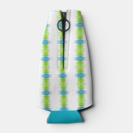 緑、青、白のモノグラファンキームストライプ ボトルクーラー (裏面)