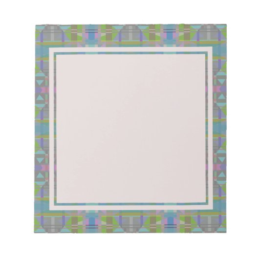 緑 青 紫 幾何学 ノートブック ノートパッド (正面)