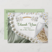 緑、青、金ゴールド、アイボリーシルク&パールタンクYはがき ポストカード (正面/裏面)