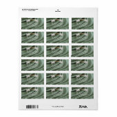 緑、青、金ゴールド、象牙シルクと真珠のウェディングラベル ラベル (フルシート)