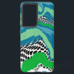 緑、青、黒の抽象芸術 SAMSUNG GALAXY S21 ULTRAケース<br><div class="desc">青、緑、黒の流体モダンアートフォンケース。</div>