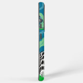 緑、青、黒の抽象芸術 SAMSUNG GALAXYケース (右側面)