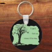 緑 – 鳥の木 – 私は神が出来ることはできない – keychain キーホルダー (正面)