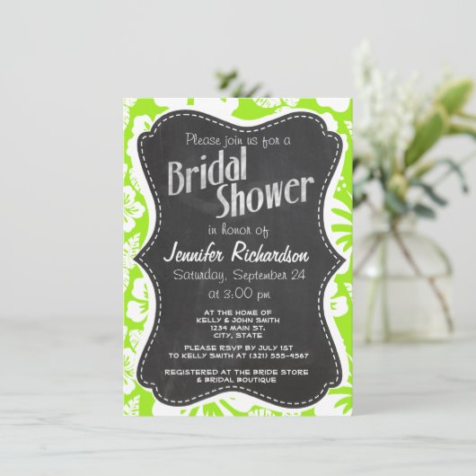 緑 – 黄ハワイアン熱帯性;シャルクボールック 招待状 (スタンド正面)