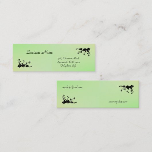 緑(黄色のキスエレガント名刺) スキニー名刺 (正面/裏面)