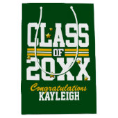 緑│黄色卒業学年 ミディアムペーパーバッグ (正面)