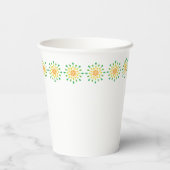 緑、黄色、オレンジ色の涙滴 紙コップ (裏面)