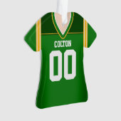 緑/黄色/白のサッカージャージー オーナメント (正面)