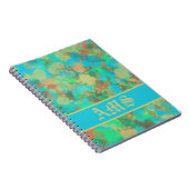 緑、黄色、青のドロップ抽象芸術 ノートブック (右側)