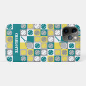 😍緑、黄、灰色のテニスパターン Case-Mate iPhoneケース (裏面(横))
