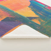 緑、黄、赤の抽象芸術絵画 シェルパブランケット (3/4)