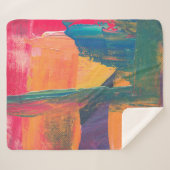 緑、黄、赤の抽象芸術絵画 シェルパブランケット (正面(横))