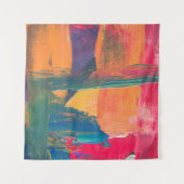 緑、黄、赤の抽象芸術絵画 タペストリー (正面(横))