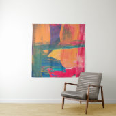 緑、黄、赤の抽象芸術絵画 タペストリー (インサイチュ(横))