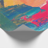 緑、黄、赤の抽象芸術絵画 ラッピングペーパー (角)