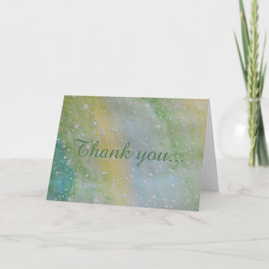 緑、黄、青の水色 サンキューカード (正面)