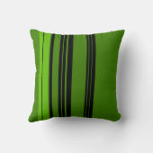 緑、黒いヴィンテージのストライプな芸術のデザインの抽象芸術 クッション (裏面)