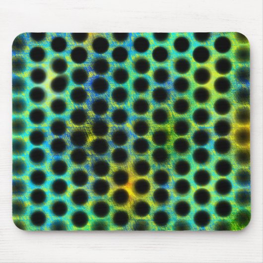 緑、黒い水玉模様でシェイプ、シャドウを生成 マウスパッド (正面)