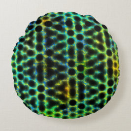緑、黒い水玉模様でシェイプ、シャドウを生成 ラウンドクッション