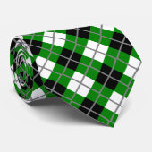 緑、黒く、白いおよび灰色のアーガイル柄のなプリントのネクタイ ネクタイ (ロール)