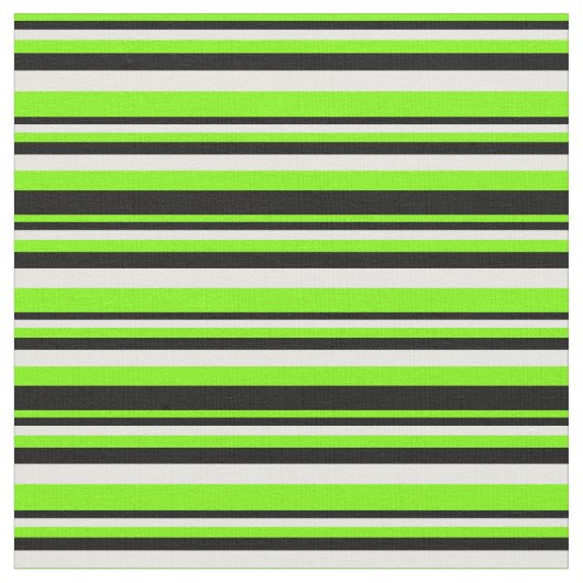 緑、黒、および白のストライプ/線パターン ファブリック (クローズアップ)