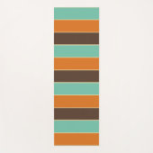 緑、黒、オレンジのストライプパターン ヨガマット (正面)