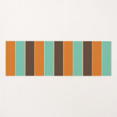 緑、黒、オレンジのストライプパターン ヨガマット (正面(横))