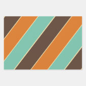 緑、黒、オレンジのストライプパターン ラッピングペーパーシート (正面2)