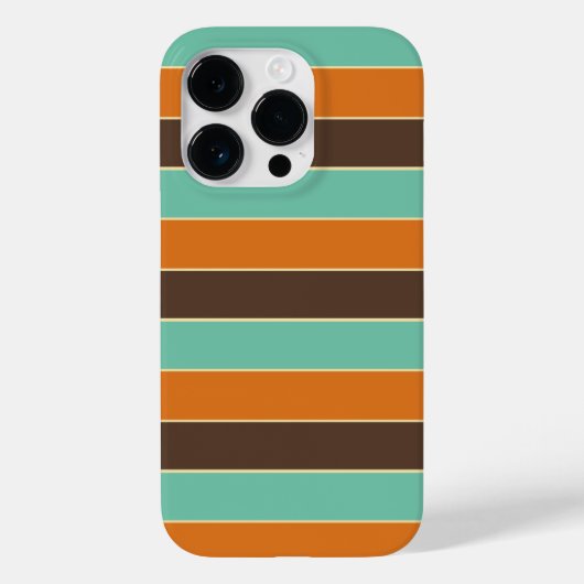 緑、黒、オレンジのストライプパターン Case-Mate iPhoneケース (裏面)