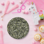 緑 黒 クリーム カモフラージュ パターン プリント ペーパープレート (パーティー)