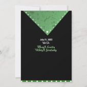 緑 – 黒 – 封筒 – モダン結婚式招待状 招待状 (裏面)