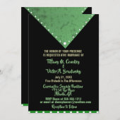 緑 – 黒 – 封筒 – モダン結婚式招待状 招待状 (正面/裏面)