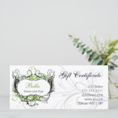 緑、黒、白のシックなギフト券 (スタンド正面)
