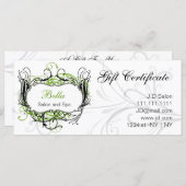 緑、黒、白のシックなギフト券 (正面/裏面)