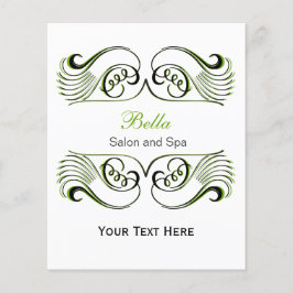 緑、黒、白のシックなビジネスチラシ チラシ