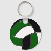 緑、黒、白のバレーボールカスタムキーホルダー キーホルダー (裏面)