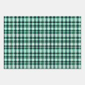 緑、黒、白の格子縞 ラッピングペーパーシート (正面2)