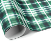 緑、黒、白の格子縞 ラッピングペーパー (ロールコーナー)