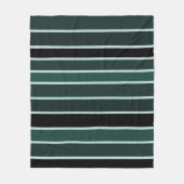 緑、黒、白ストライプの フリースブランケット (正面)
