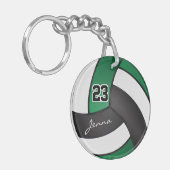 緑、黒、白バレーボール キーホルダー (正面左)