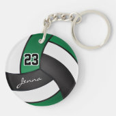 緑、黒、白バレーボール キーホルダー (裏面)