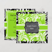 緑 黒 白 結婚式 婚約式 招待状 (正面/裏面)